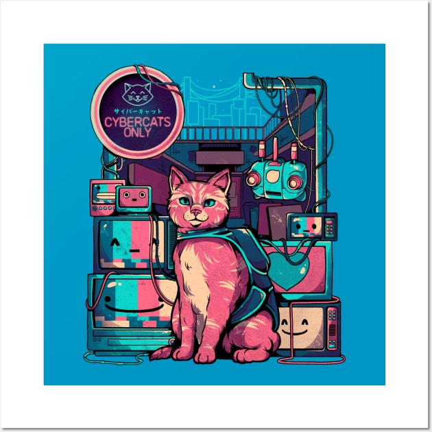 Cybercats Only - Funny Cat Geek Gift Wall Art by eduely